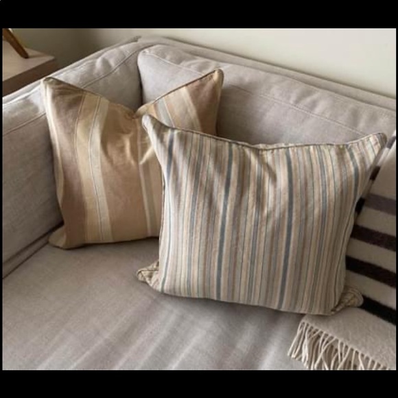 3 Restoration Hardware NAPA Narrow Striped Throw Pillow Covers 20X20 - Picture 5 of 6